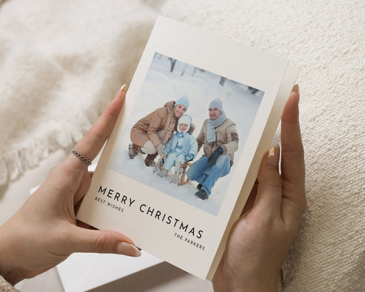 Personalised Photo Christmas Card, Pack of Christmas Cards, Square, Pack of 10, 20, 50 or 100, Custom Family Christmas Card