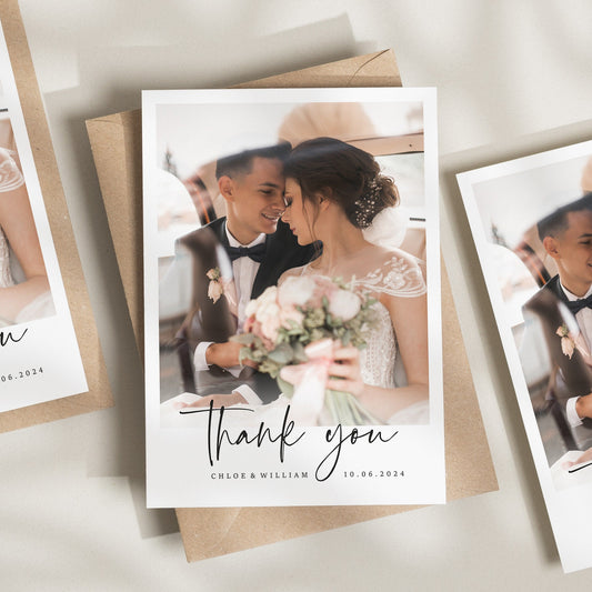 Wedding Thank You Cards, Thank You Cards Wedding, Wedding Thank You, Thank You Wedding Card, Thank You Card, Simple Wedding Card With Photo