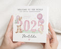 New Baby Card for Granddaughter, Personalised Baby Girl Card, Welcome to the World Card, 2025 Baby Card, Animal Card