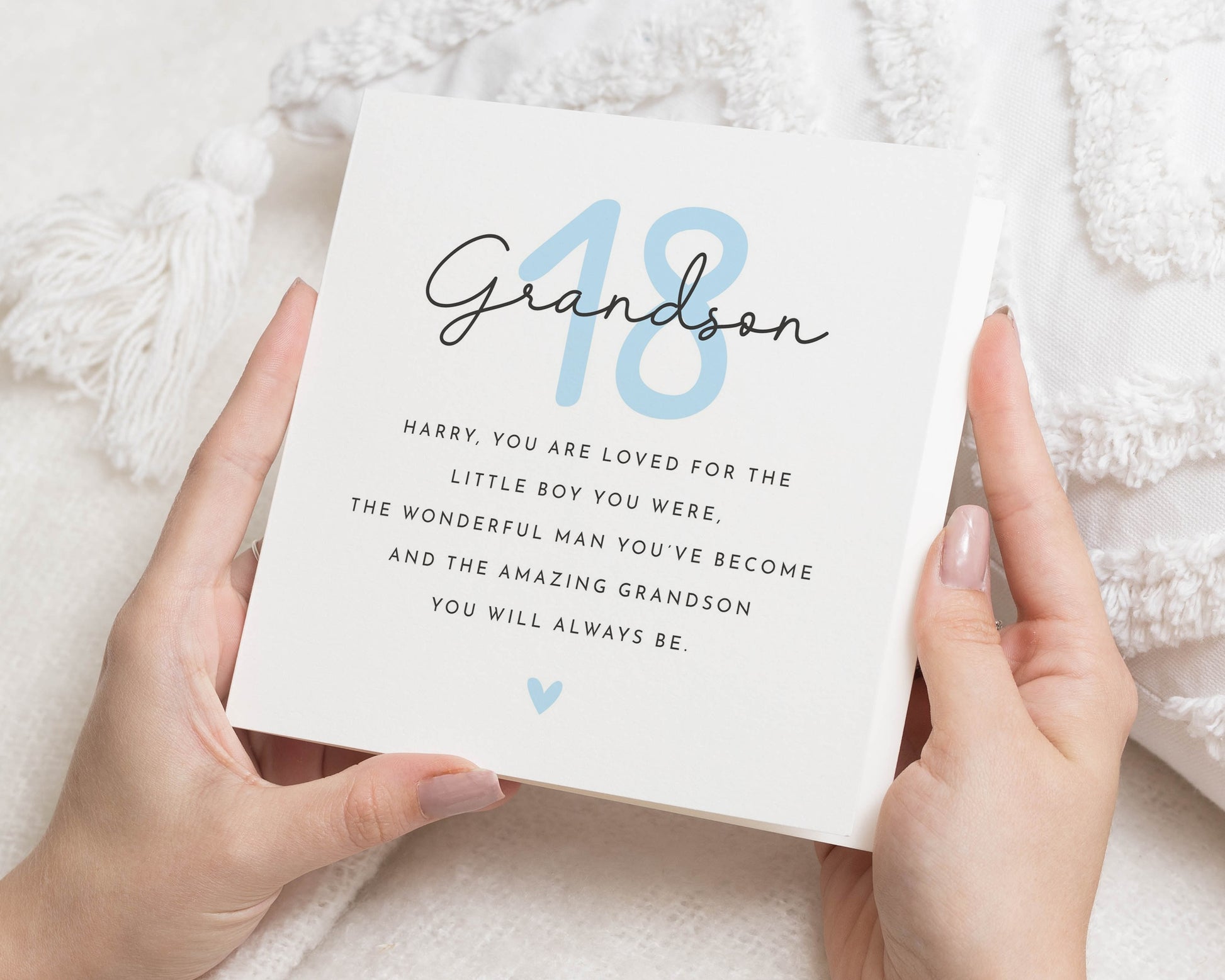 18th Birthday Card for Grandson, Personalised Grandson Birthday Card, 18 Birthday Card for Him, Sentimental Poem Birthday Card