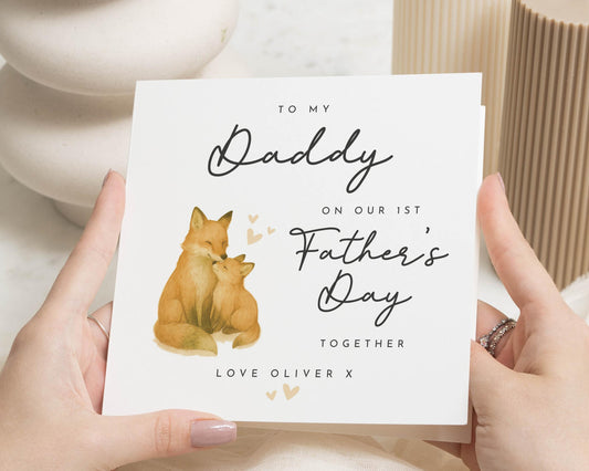 Fathers Day Card from Baby, 1st Fathers Day Card, Daddy Fathers Day Card, Personalised Fathers Day Card, Fox Card for Dad