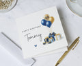 40th Birthday Card for Him, Personalised Birthday Card, Birthday Card for Husband, Son, Dad, Friend, Custom Name Card, Blue Gold Balloons