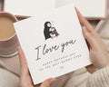Mothers Day Card, I Love You Card, Penguin Card, Mothers Day Card from Daughter, Cute Mothers Day Card, Card for Mum, Best Mummy Card