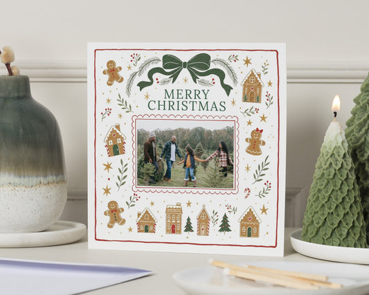 Photo Christmas Card, Personalised Christmas Card, Family Christmas Card, Merry Christmas Card, Gingerbread Christmas Cards