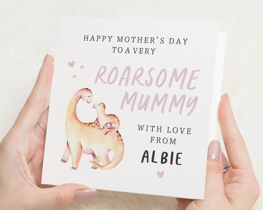 Mother's Day Card from Child, Roarsome Mummy Card, Dinosaur Mother's Day Card, Cute Mother's Day Card for Mum, Personalised Card