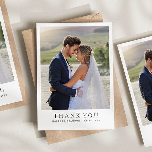 Wedding Thank You Cards, Thank You Cards Wedding, Wedding Thank You, Thank You Wedding Card, Thank You Card, Simple Wedding Card &#39;Harper&#39;