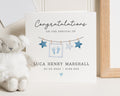 New Baby Card, Personalised Baby Boy Card, Congratulations Card, Baby Arrival Card, Custom Baby Name Card, Baby Boy Gift, Newborn Card
