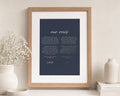 Personalised Gold Foil Wedding Vows Print, Navy Blue Wall Art, Anniversary Gift, Gift for Couple, Romantic Bedroom Print