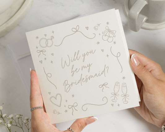 Bridesmaid Proposal Card, Will You Be My Bridesmaid Card, Be My Bridesmaid Card, Wedding Party Card, Maid Of Honour Card, Wedding Card
