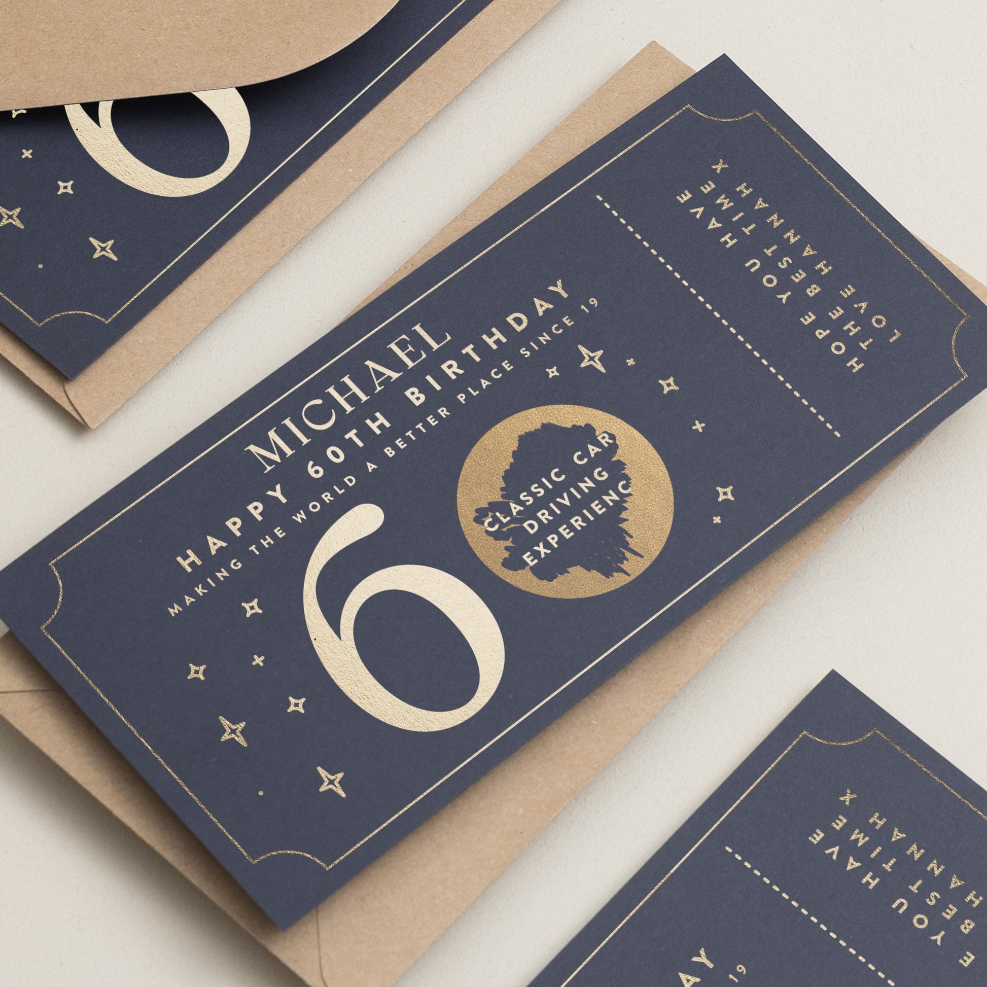 60th Birthday Gift Voucher, 60th Birthday Card, Gold Foil Scratch Card Gift Voucher, Scratch Card, Birthday Surprise Voucher, Gift Ticket