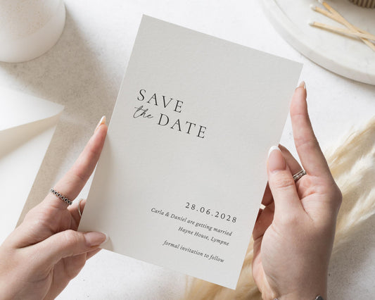 Personalised Save the Date Card, Wedding Save the Date Card, Simple Save the Date, Minimalist Save the Date, Custom Wedding Announcement