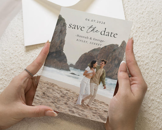 Personalised Save the Date Card, Photo Save the Date Card, Wedding Save the Date, Custom Save the Date, Save the Date Cards, Simple Design