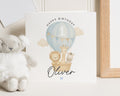 1st Birthday Card for Boy, Personalised Safari Birthday Card, First Birthday Card for Son, Cute Animal Birthday Card, Hot Air Balloon Card