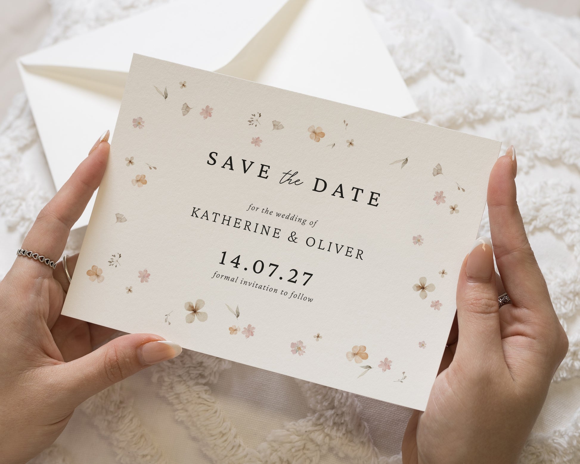 Personalised Save the Date Card, Wedding Save the Date Card, Floral Save the Date, Custom Save the Date, Simple Save the Date Card