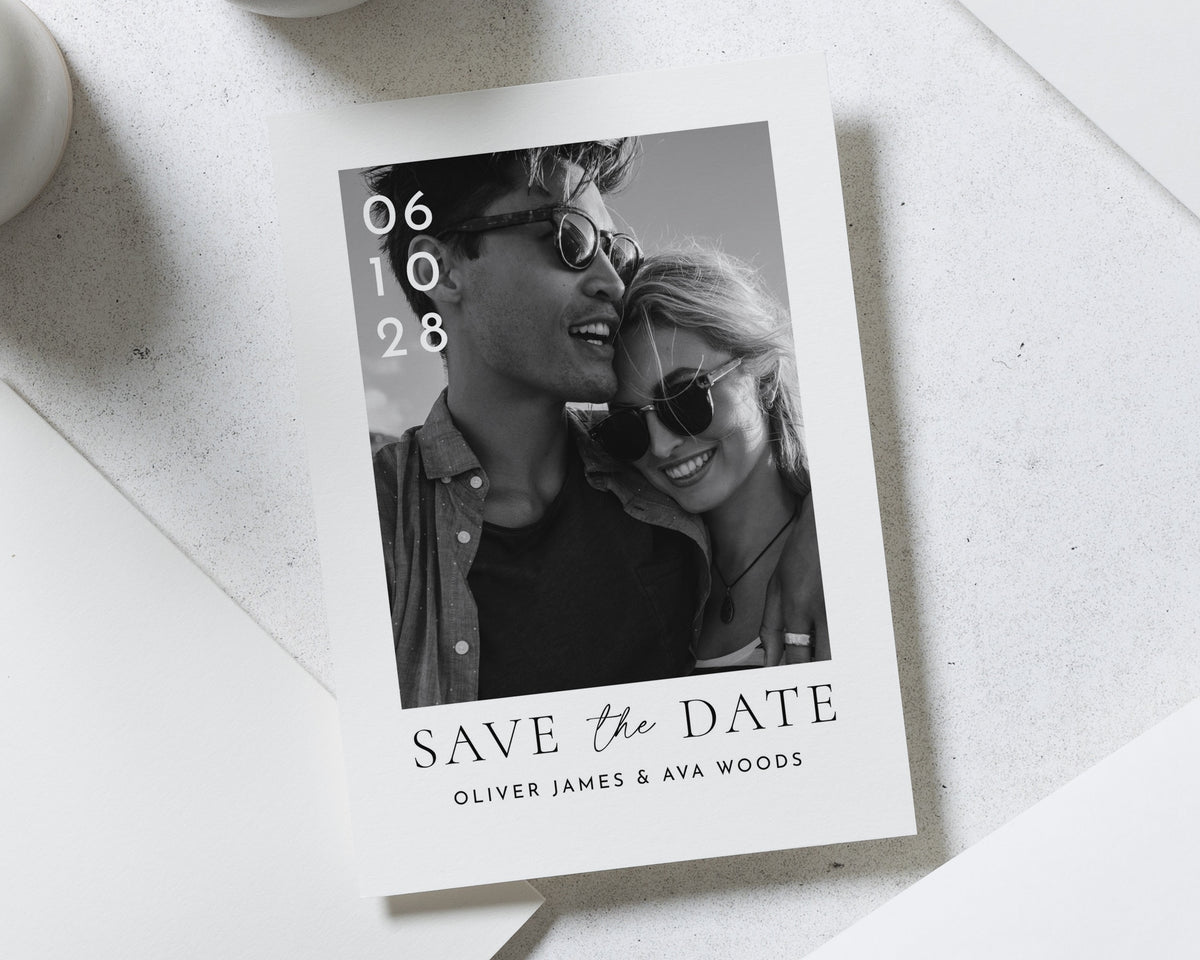 Personalised Save the Date Card, Wedding Save the Date Card, Photo Save the Date Cards, Simple Minimal Save the Date, Custom Save the Dates