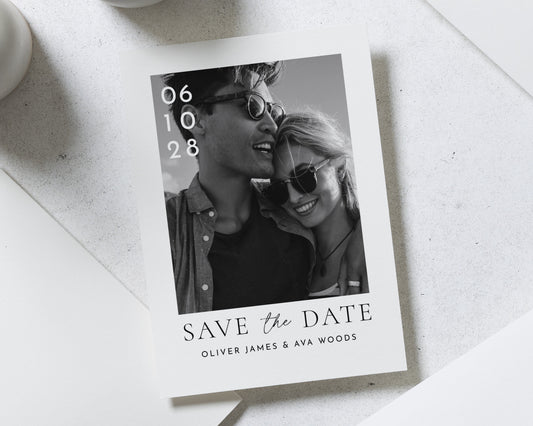 Personalised Save the Date Card, Wedding Save the Date Card, Photo Save the Date Cards, Simple Minimal Save the Date, Custom Save the Dates