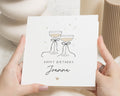 Personalised Birthday Card, Birthday Card for Her, Birthday Card for Friend, Best Friend Card, Mum Birthday Card, Champagne Birthday Card