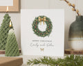 Christmas Card, Personalised Christmas Card, Christmas Card for Couple, Wreath Christmas Card, Merry Christmas Card, Card for Her