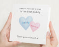 Fathers Day Card for Daddy, Personalised Fathers Day Card from Child, Custom Daddy Card, Fathers Day Card from Daughter, Cute Heart Card