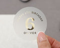 6th Birthday Sticker, Personalised Birthday Sticker, Gold Foil Birthday Sticker, Custom Name Birthday Label, Kids Birthday Party Sticker