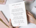Birthday Card for Mum, Mum Birthday Card, Birthday Card for Her, Poem Birthday Card, Best Friend Mum Card, Sentimental Mum Card