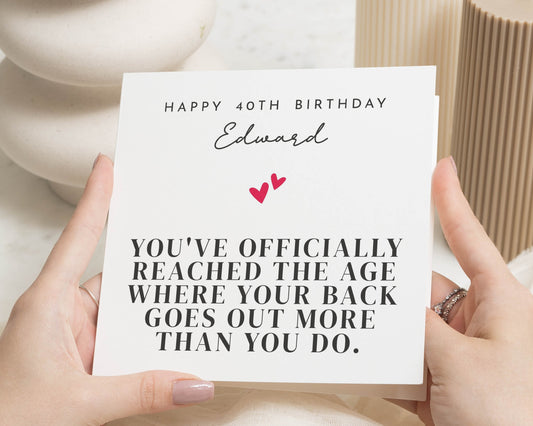 40th Birthday Card for Him, Funny 40th Birthday Card, Personalised Birthday Card, Dad Birthday Card, Husband Birthday Card, Brother Card