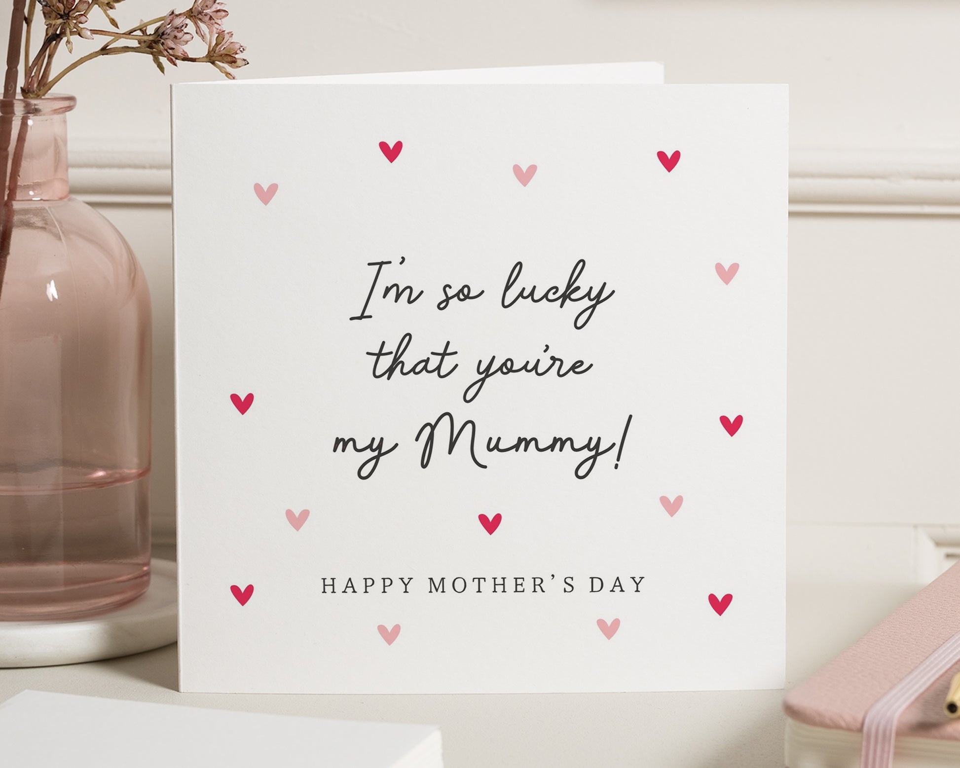 Mother’s Day Card for Mummy, Cute Mother’s Day Card, Card for Mum, From Daughter, Personalised Mother's Day Card, Heart Design