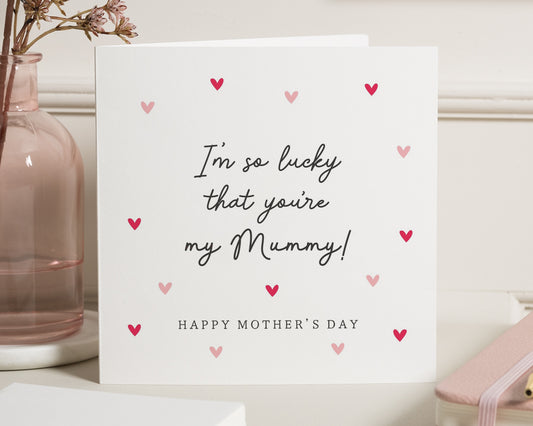 Mother’s Day Card for Mummy, Cute Mother’s Day Card, Card for Mum, From Daughter, Personalised Mother's Day Card, Heart Design