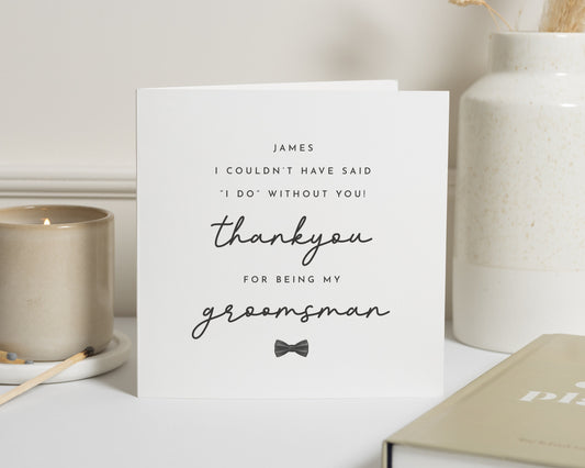 Thank You Groomsman Card, Personalised Wedding Thank You Card, Groomsman Thank You, Usher Thank You Card, Wedding Party Card