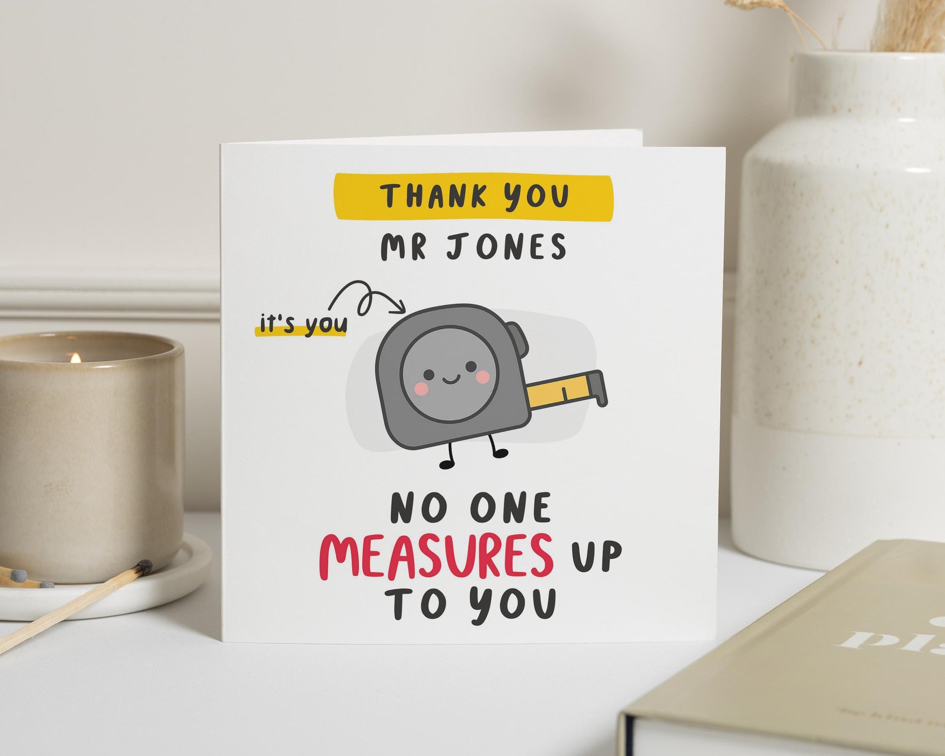 Thank You Card for Teacher, Personalised Thank You Card, Teacher Appreciation Card, Cute Thank You Card, End of Term Card