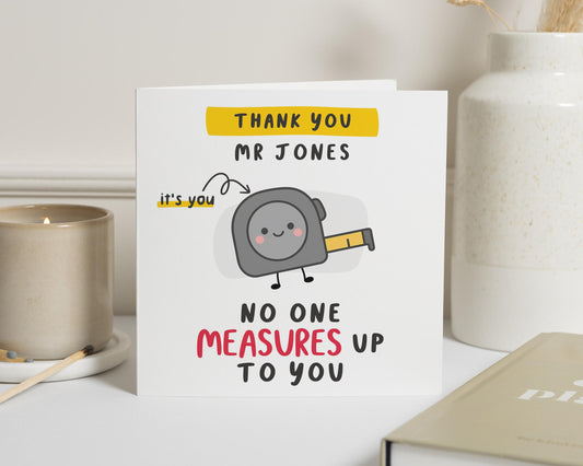Thank You Card for Teacher, Personalised Thank You Card, Teacher Appreciation Card, Cute Thank You Card, End of Term Card