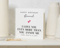 Personalised Birthday Card for Husband, Funny Birthday Card for Boyfriend, Romantic Birthday Card for Him, I Love You Birthday Card
