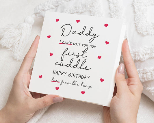 Birthday Card for Daddy, Daddy Birthday Card from the Bump, First Birthday Card for Dad, Cute Birthday Card for Him