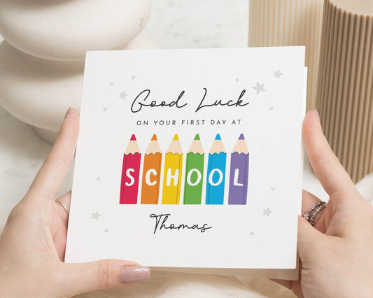 Good Luck Card for Kids, First Day at School Card, Personalised Good Luck Card, Good Luck Card for Boy, Good Luck Card for Girl