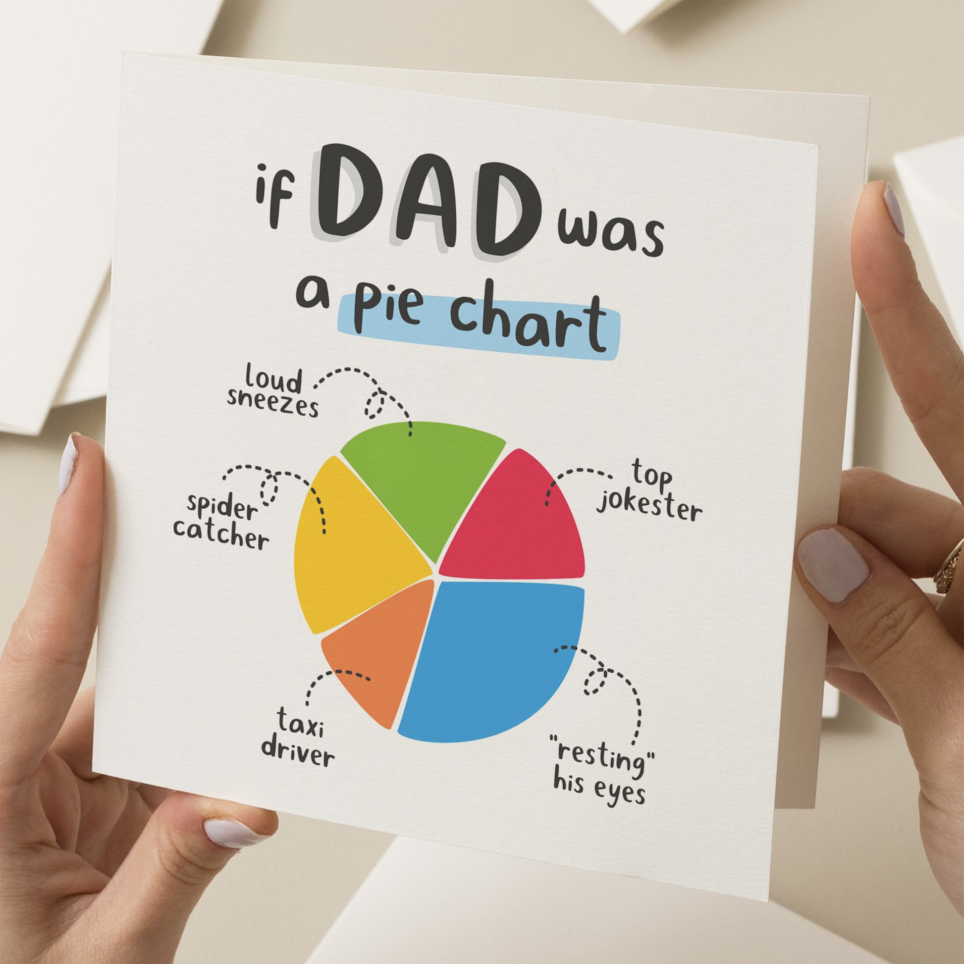 Funny Fathers Day Card, Dad Pie Chart Gift, Fathers Day Card From Son, Joke Fathers Day Card, For Dad, From Daughter, Fathers Day Gift