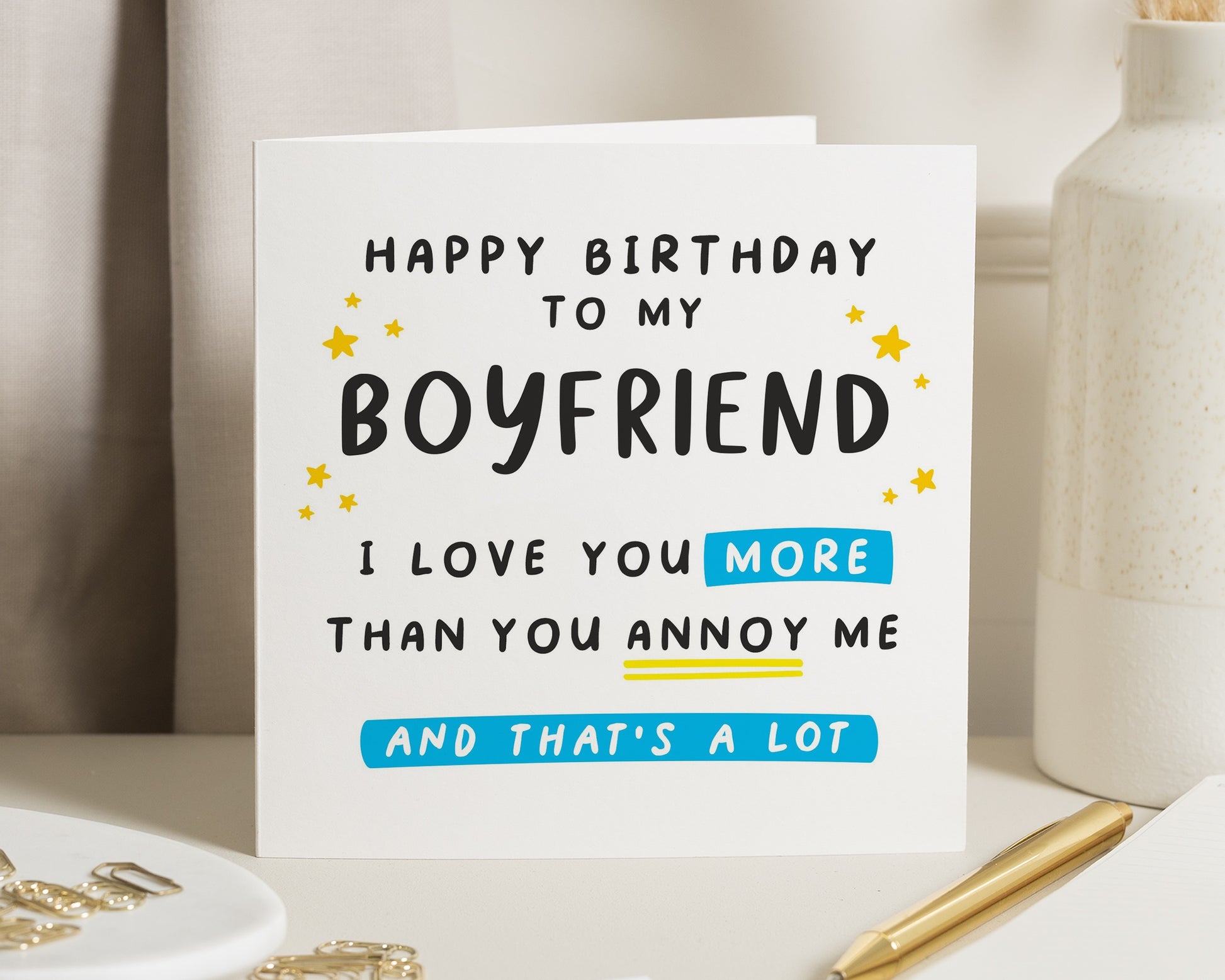 Birthday Card for Boyfriend, Funny Birthday Card for Him, Romantic Birthday Card for Boyfriend, Cute Card for Boyfriend