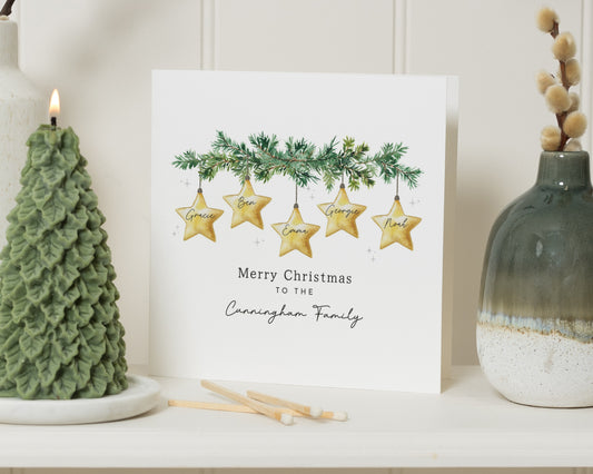 Personalised Family Christmas Card, Christmas Card for Family, Custom Name Christmas Card, Merry Christmas Card, Family Card