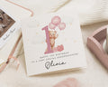 1st Birthday Card for Granddaughter, Personalised First Birthday Card, Cute Bear Birthday Card for Girl, 1st Birthday Card for Her