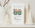 Christmas Card for Fiancé, Personalised Christmas Card, Fiance Christmas Card for Him, Cute Gingerbread Card, Xmas Card for Partner