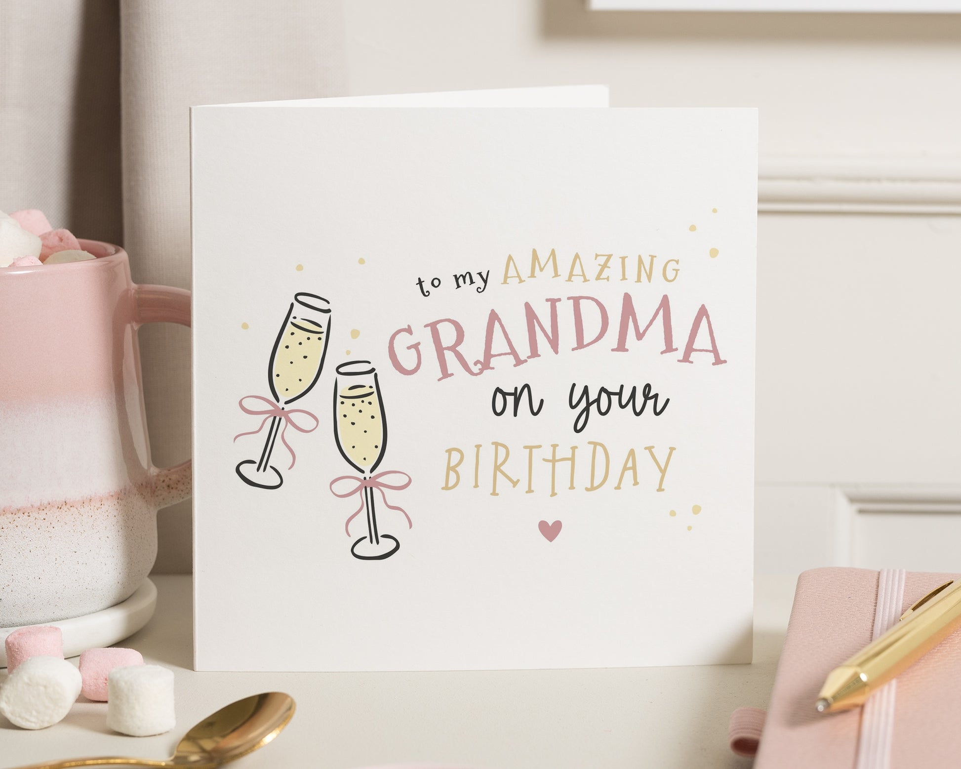 Birthday Card for Grandma, Grandma Birthday Card, Birthday Card for Her, Champagne Card, Simple Card for Grandma, Amazing Grandma Card