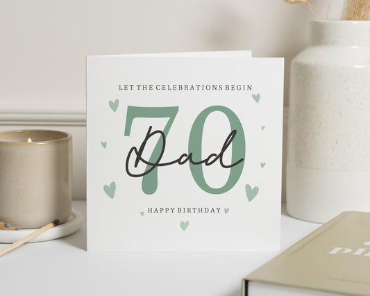 70th Birthday Card for Dad, Dad 70th Birthday Card, Birthday Card for Him, Milestone Birthday Card, Personalised 70th Birthday Card