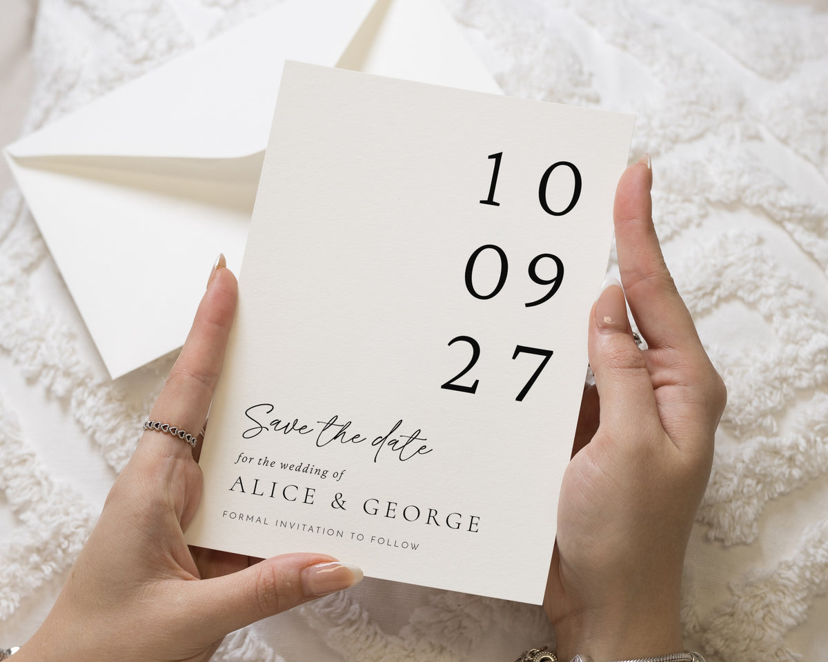 Personalised Save the Date Card, Wedding Save the Date Card, Simple Save the Date Cards, Minimal Save the Date Card, A6 5x7 Save the Date