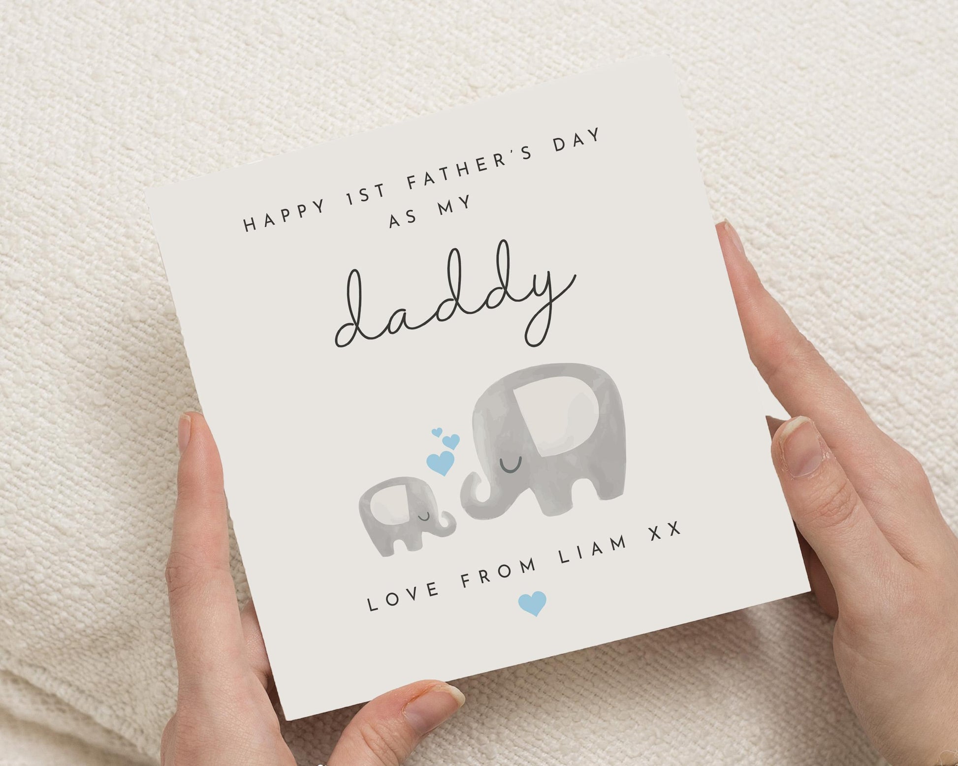1st Fathers Day Card from Baby, First Fathers Day Card, Daddy Fathers Day Card, Personalised Fathers Day Card, Cute Elephant Card