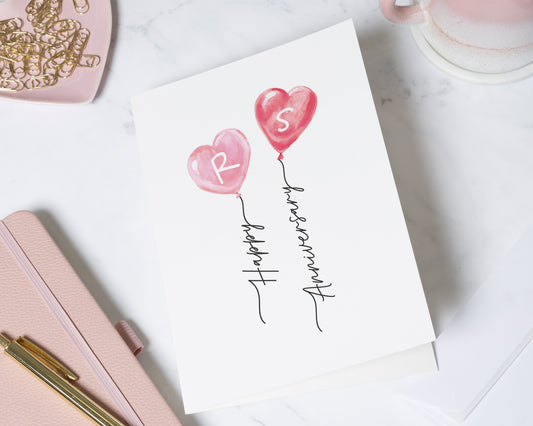 Personalised Anniversary Card, Anniversary Card for Wife, Anniversary Card for Husband, Wedding Anniversary Card, Couple Anniversary Card