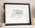 Personalised Portrait Print from Your Photo, Custom Couple or Group Line Art, Wedding Gift, Anniversary Gift, Framed Wall Art