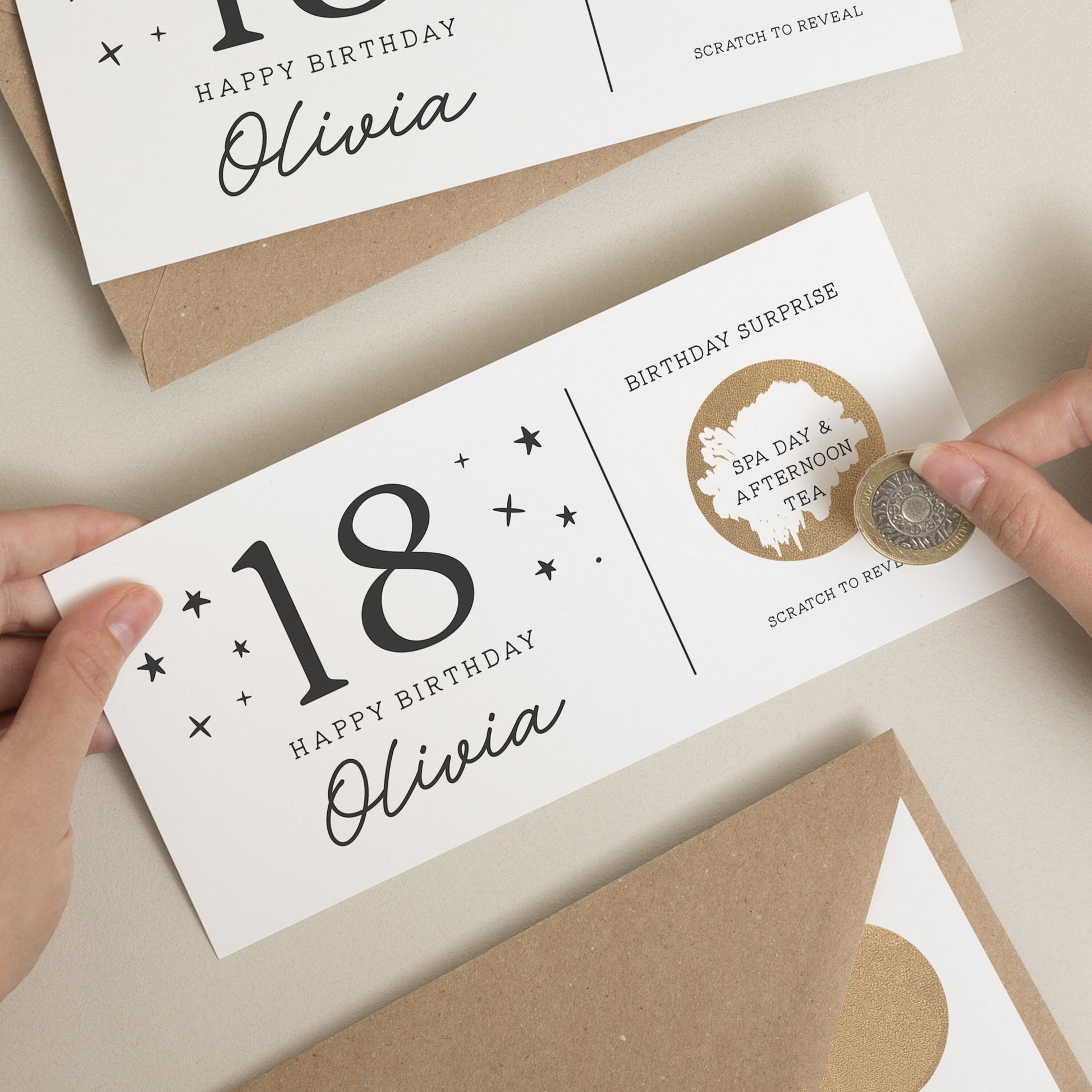 18th Birthday Gift Voucher, 18th Birthday Card, Scratch Card Gift Voucher, Eighteenth Birthday Scratch Card, Birthday Surprise Gift Voucher