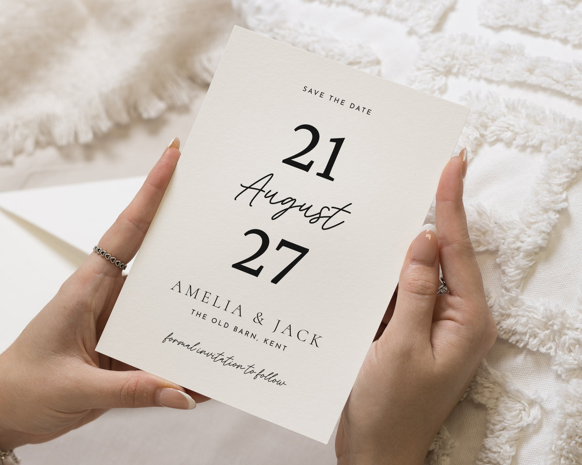 Personalised Save the Date Card, Wedding Save the Date Card, Simple Save the Date Card, Minimal Save the Date, Save the Date Cards