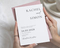 Minimalist Wedding Invitations, Blush Pink Wedding Invite, Elegant Typography Wedding Invitation Suite, Personalised Invite Set