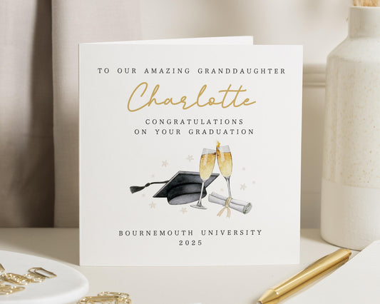 Graduation Card for Granddaughter, Personalised Graduation Card, University Graduation Card, Congratulations Card for Her