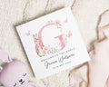 New Baby Card, Personalised Baby Girl Card, Bunny New Baby Card, Welcome To The World Card, Floral Baby Card, Baby Girl Gift